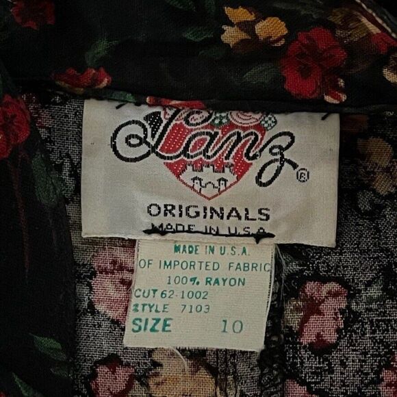 Vintage 1970s Womens Lang Originals Retro Boho Floral Geometric Maxi Dress Sz M - Picture 11 of 11